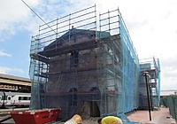 Obras de rehabilitación del antiguo edificio de viajeros \"Estación de 2ª clase\" de Miranda de Ebro (Burgos)